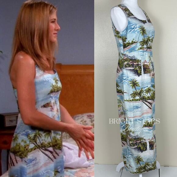 Rare ALT Maxi Dress Similar ASO Rachel Green Friends Beach Hawaiian Print Summer - Picture 4 of 10